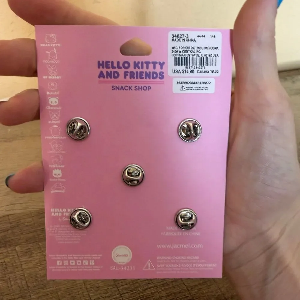 Hello Kitty and Friends Snack Shop Set of 5 Pins